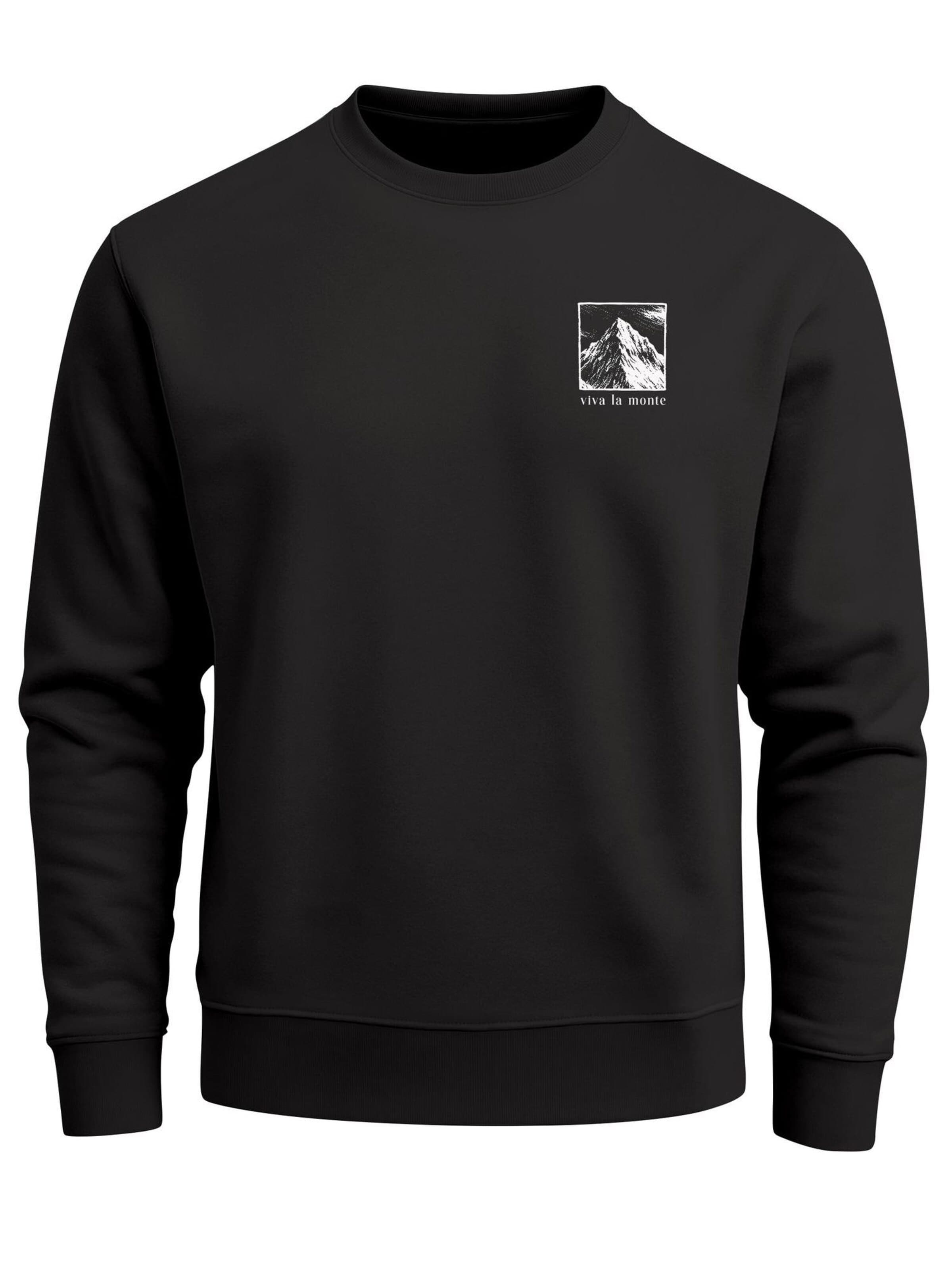 Neverless Sweatshirt 'viva la monte' in Black: front