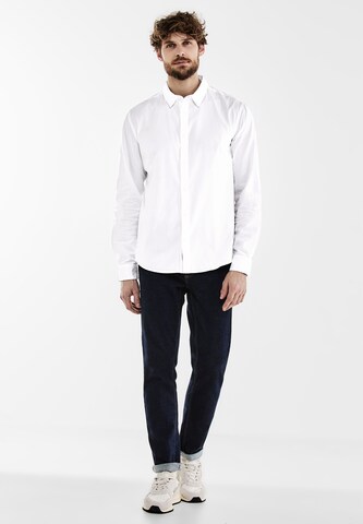 Street One MEN Regular fit Button Up Shirt 'Oxford ' in White