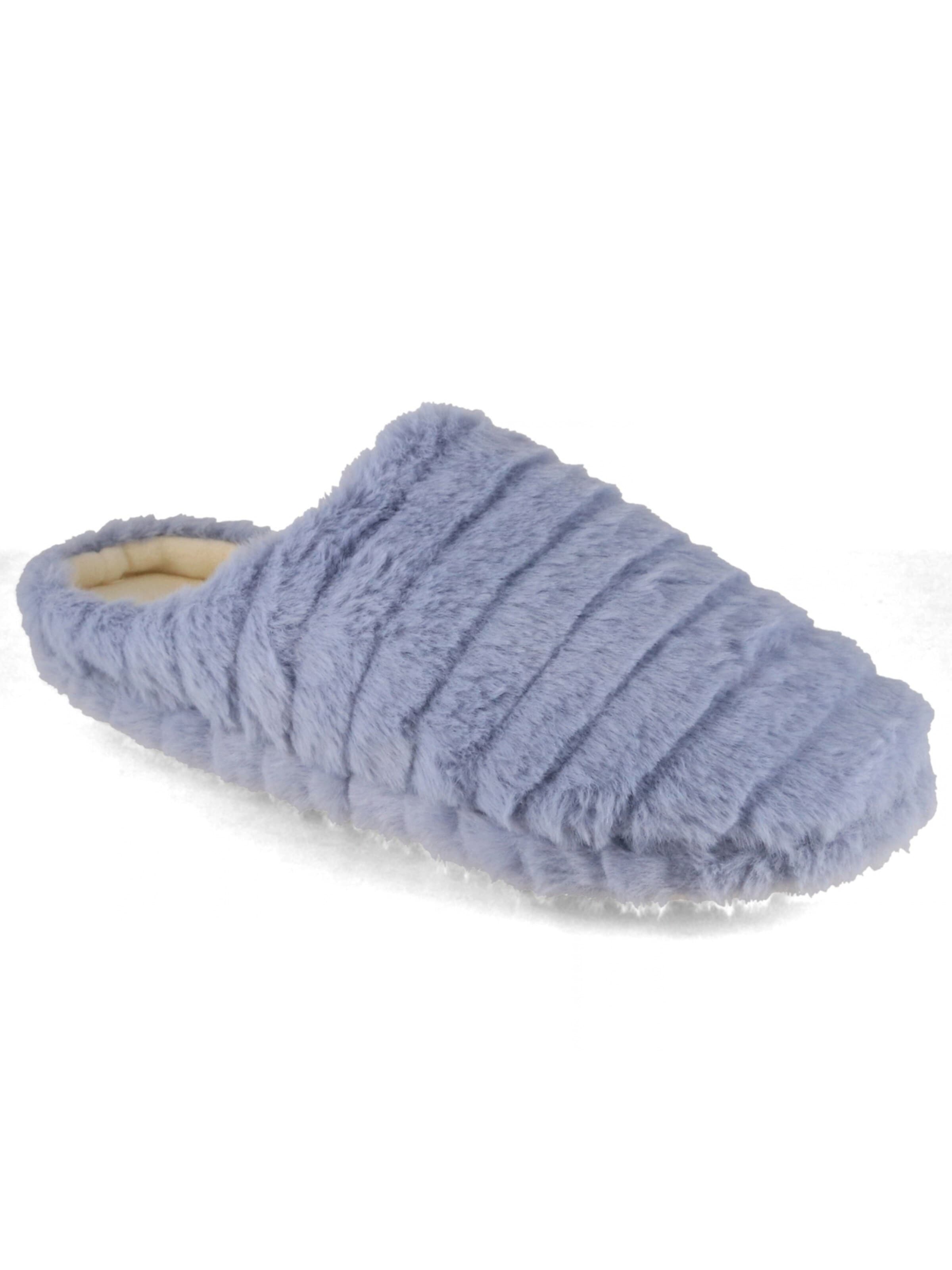 Fluffys Hausschuh 'Veluna Plüsch Pantoffeln'‌‌‌ in Blau: Vorderseite