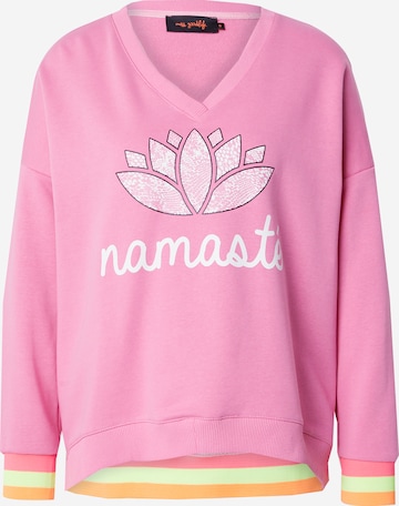 rožinė miss goodlife Megztinis be užsegimo 'Namasté': priekis