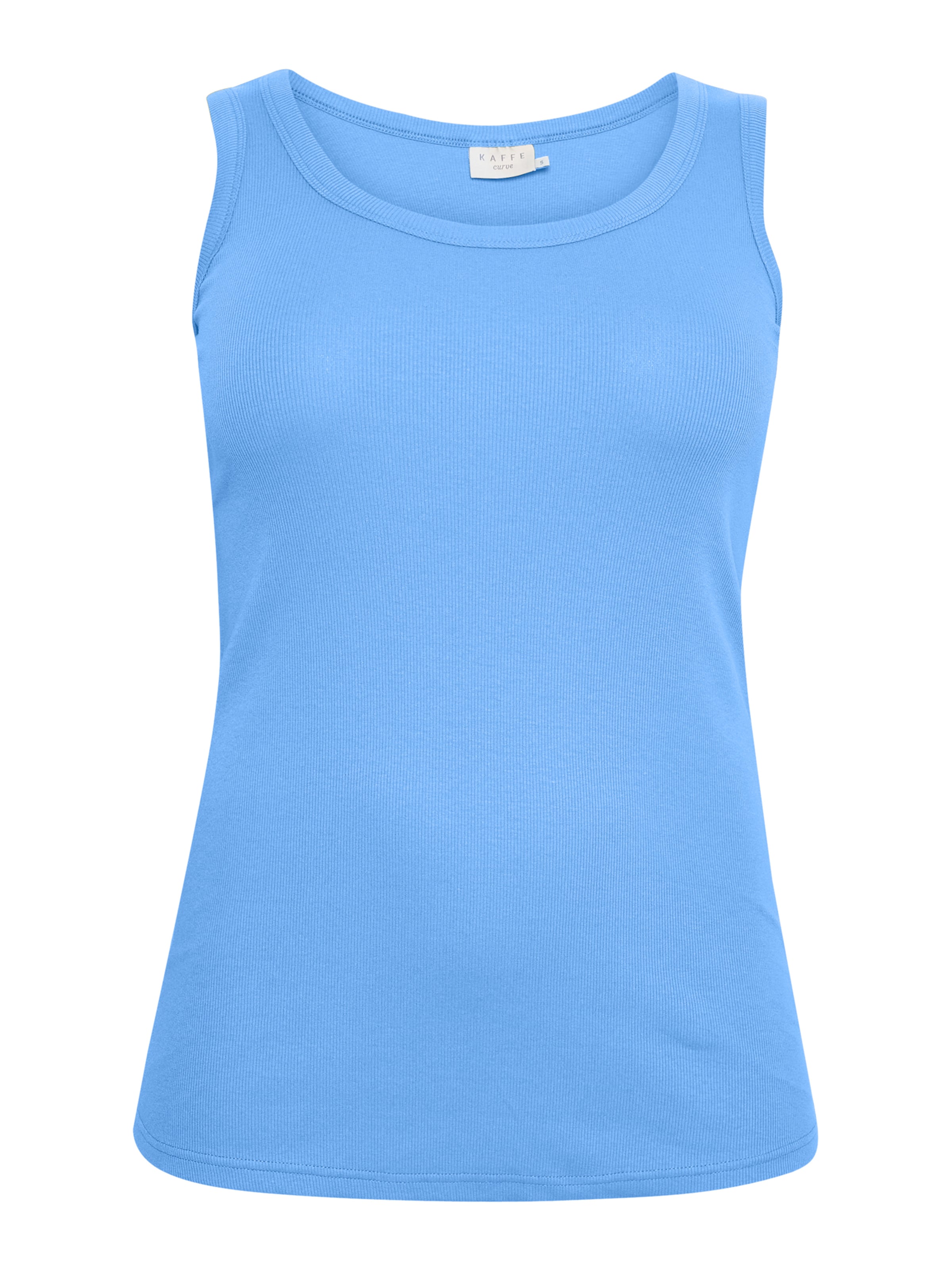KAFFE CURVE - Top &#x27;Carina&#x27; en azul: frente