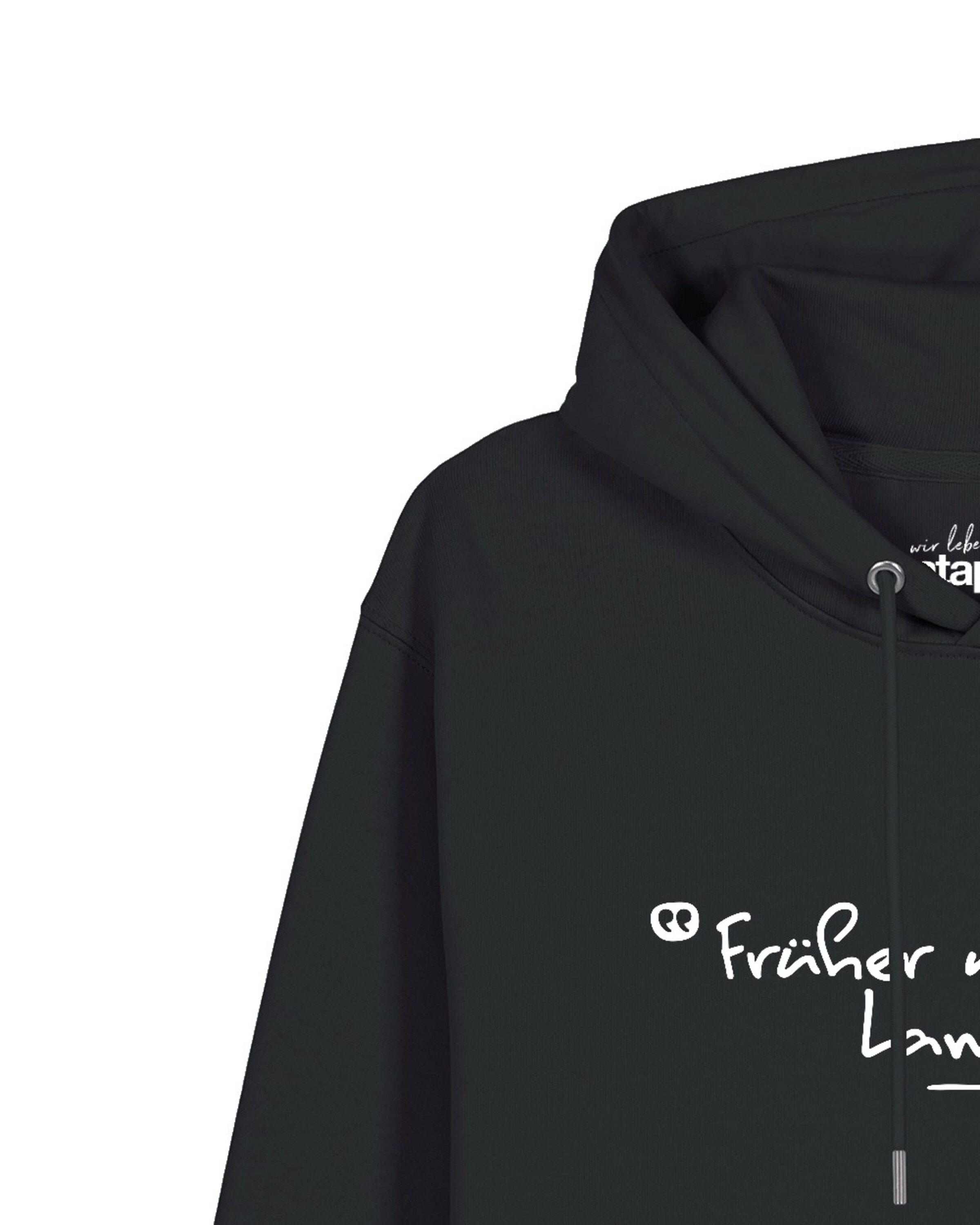 Felpa 'Früher War Mehr Lametta' di Watapparel in nero