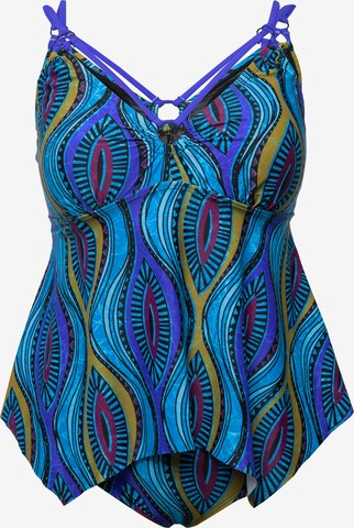 Ulla Popken Bustier Tankini in Gemengde kleuren: voorkant