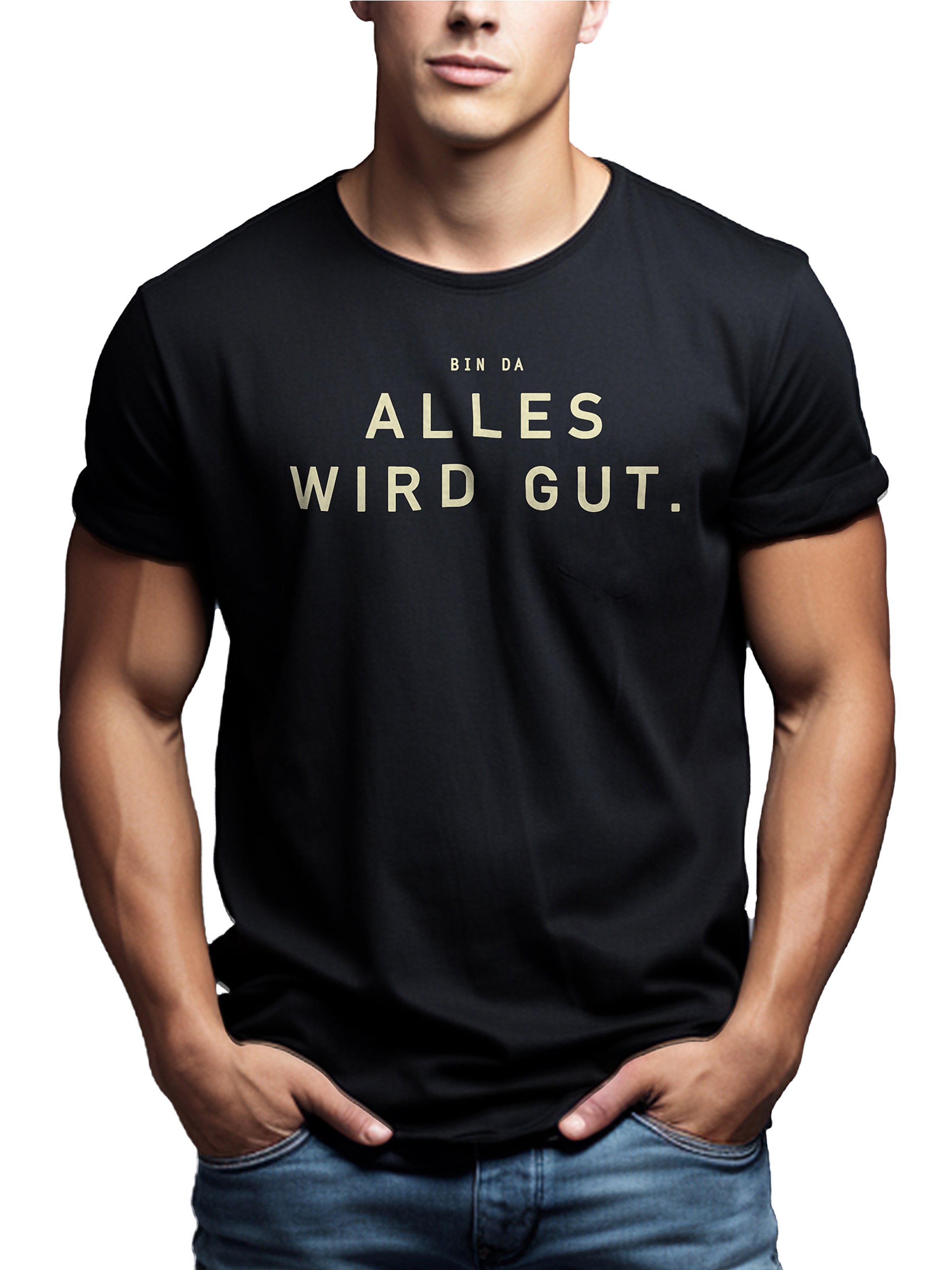 MAKAYA Shirt 'Bin da alles wird gut' in Black