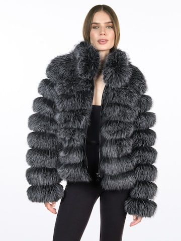 FauxAffairs Winterjacke 'KUNSTFELLJACKE SILVA'‌‌‌‌‌‌ in Grau