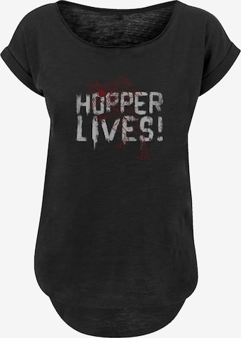 T-shirt 'Stranger Things Hoppers Live Netflix TV Series' F4NT4STIC en noir : devant