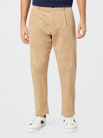 ESPRIT - regular Pantalón plisado en beige: frente