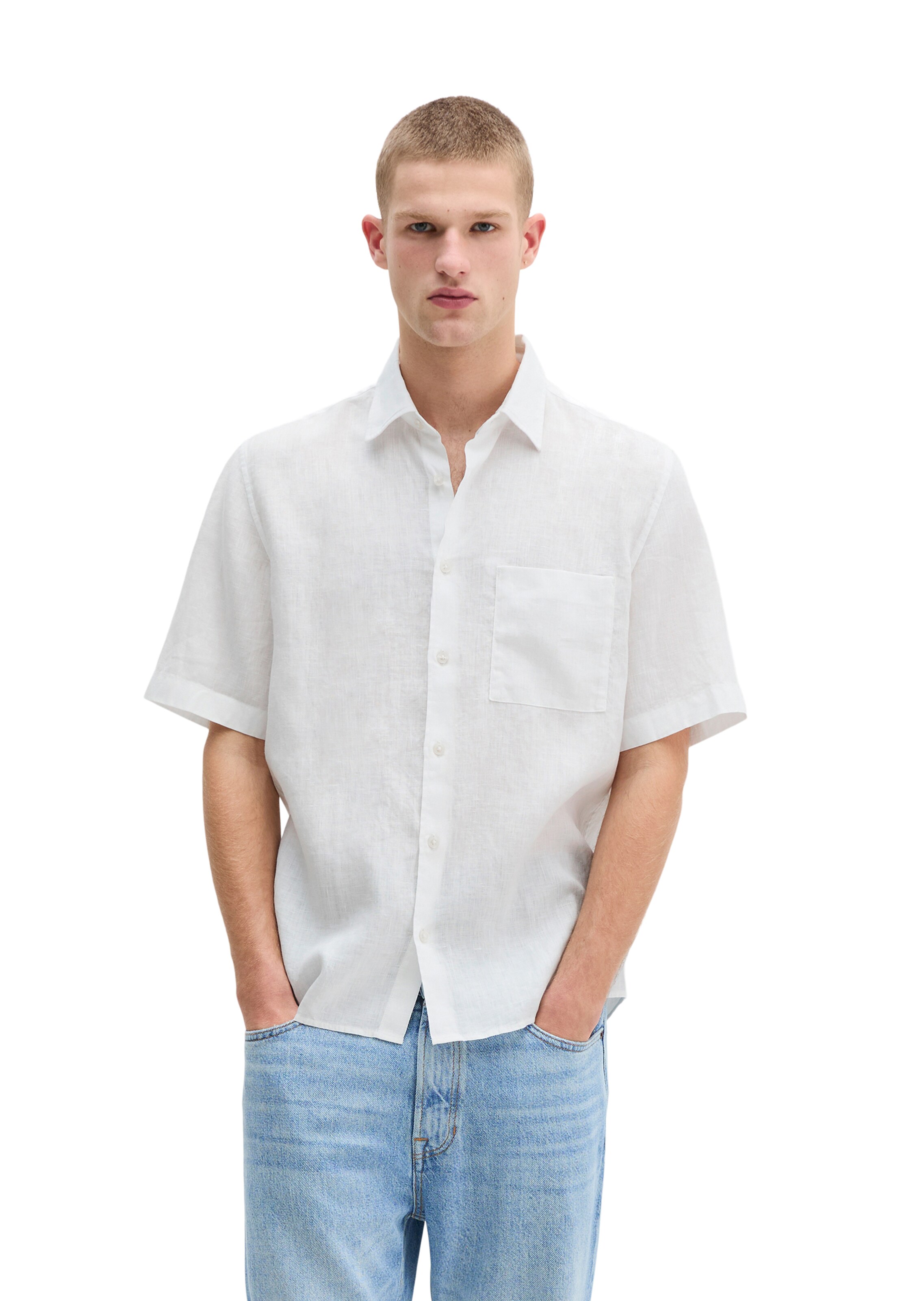 Marc O'Polo Regular fit Button Up Shirt in White: front