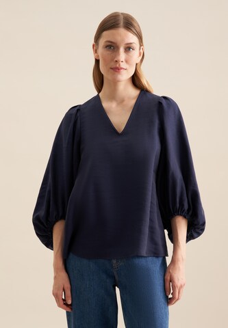 SEIDENSTICKER Blouse 'Schwarze Rose' in Blue: front