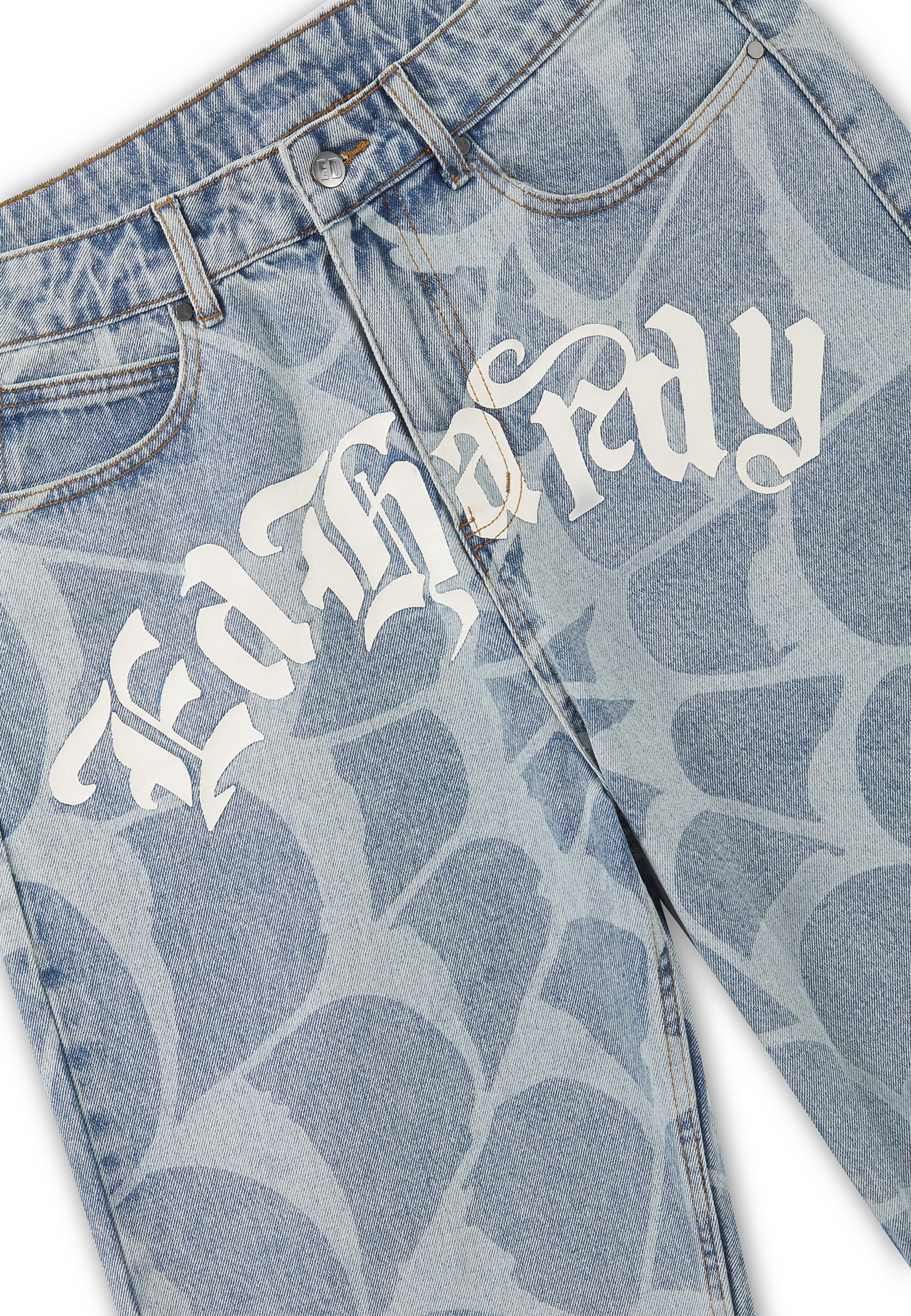 Ed Hardy Свободный крой Джинсы в Синий