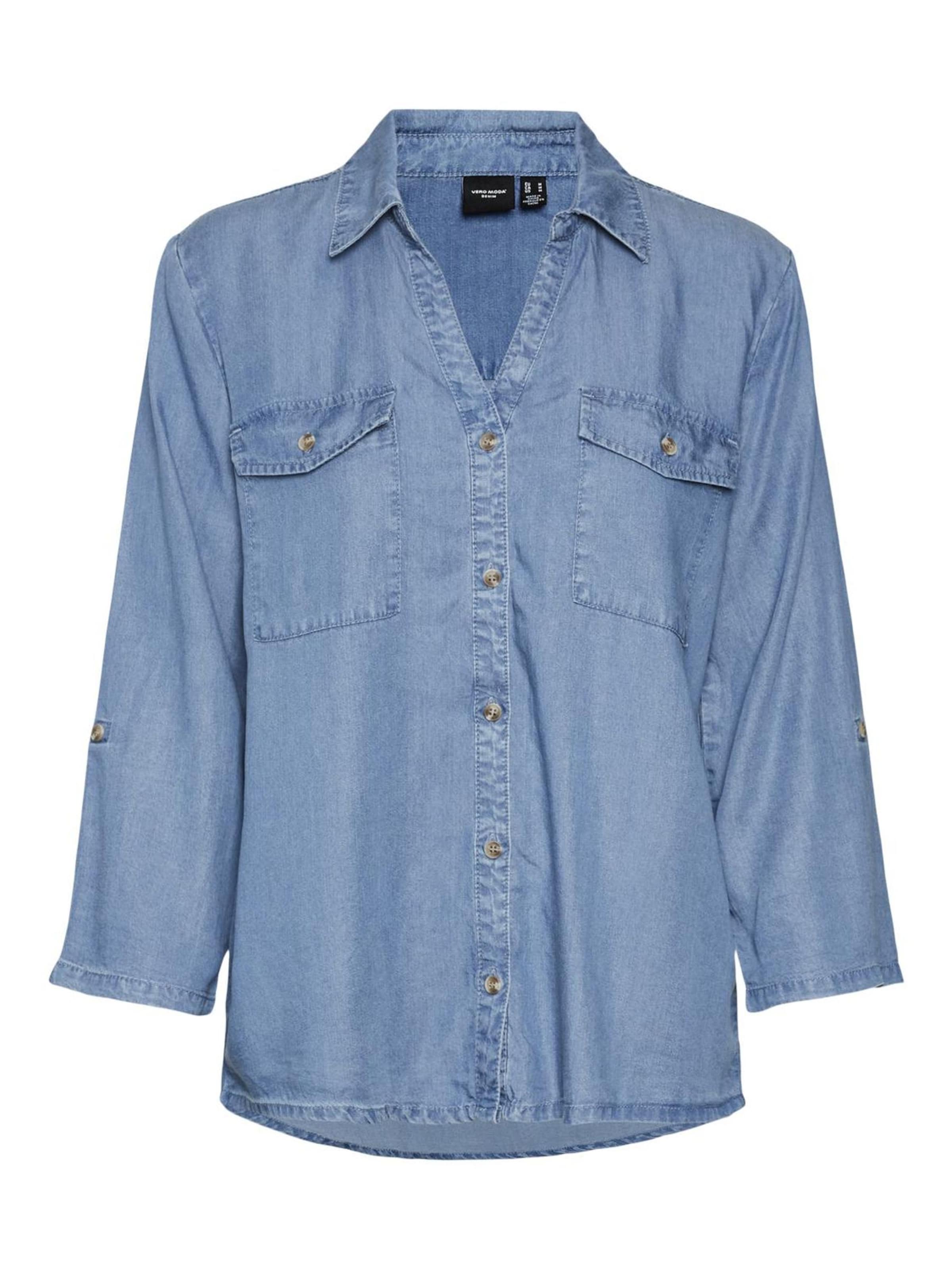 VERO MODA Blouse 'VMBREE' in Blauw: voorkant
