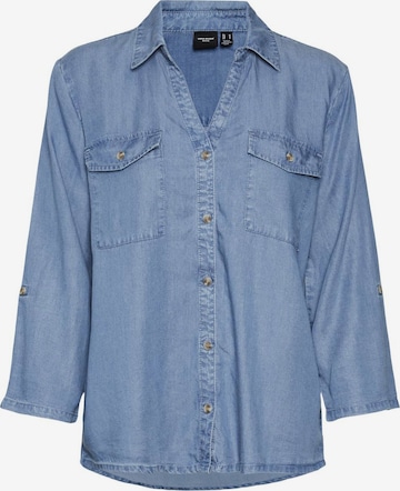 VERO MODA Blouse 'BREE' in Blauw: voorkant