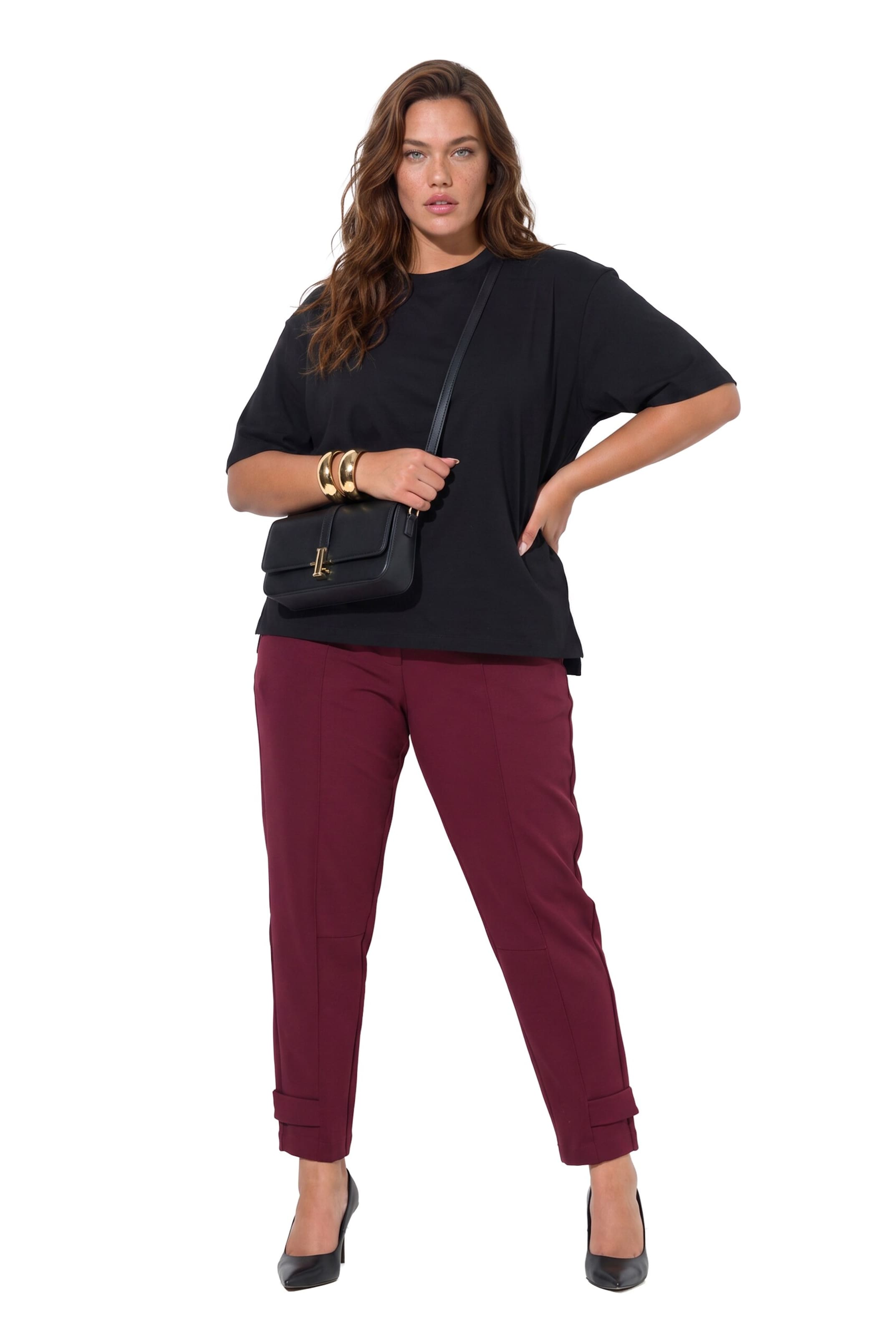 Ulla Popken Tapered Broek in Rood
