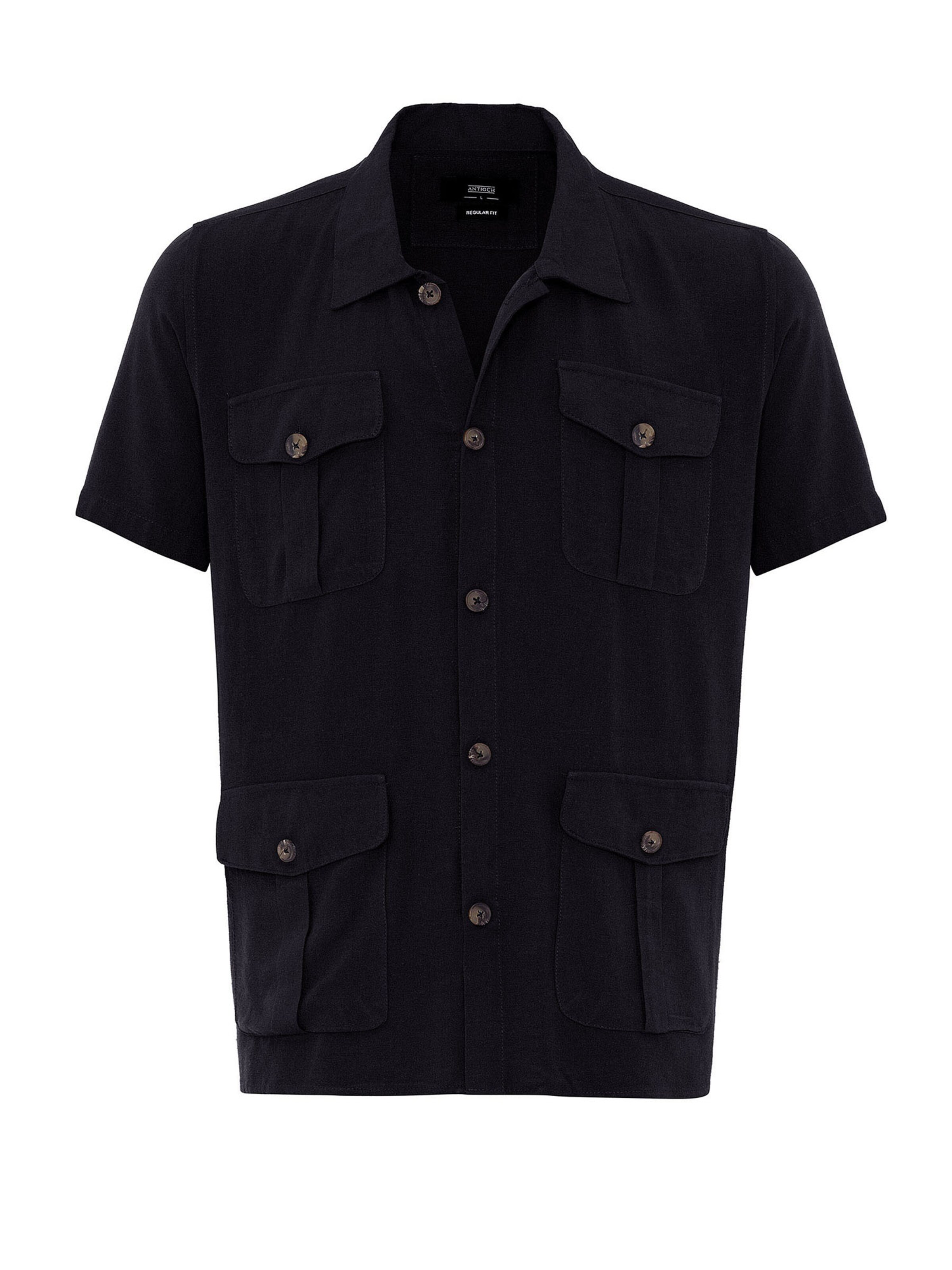 Antioch Средняя посадка Рубашка в Черный: спереди