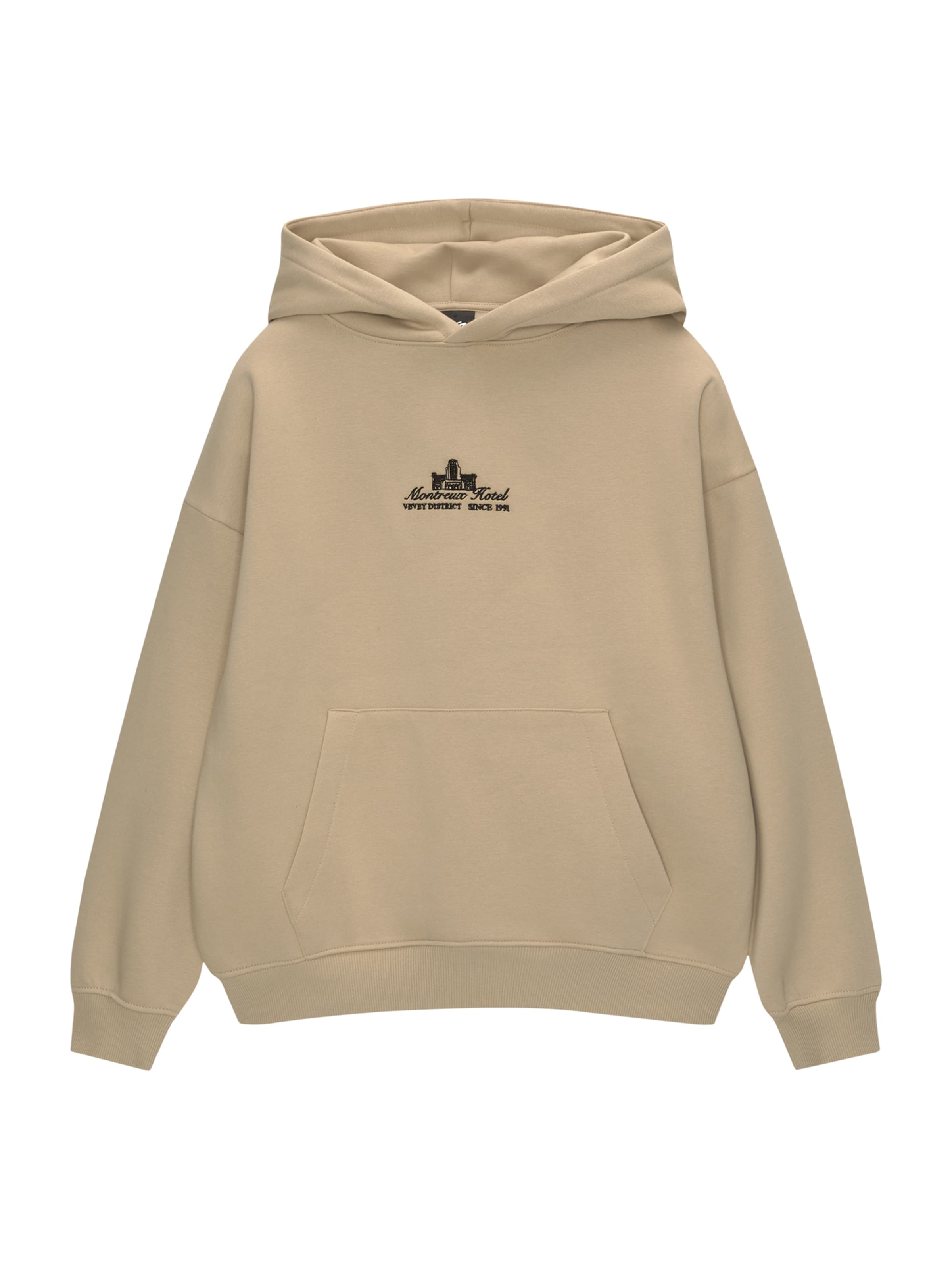 Pull&Bear Tréning póló 'MONTREUX HO' - bézs: elől