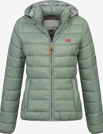 GEOGRAPHICAL NORWAY Winterjacke 'Damen Herbst Winter Jacke Steppjacke Outdoor Übergangs leicht Kapuze' in Beige: Vorderseite