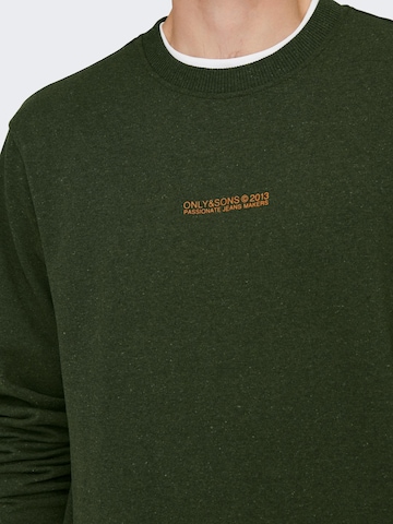 Only & Sons Sweatshirt 'ELON' in Green