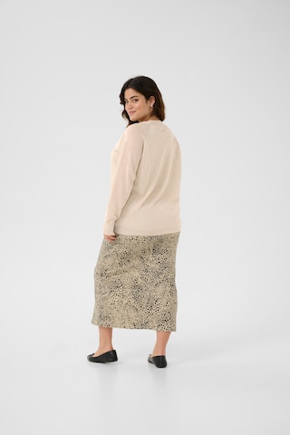 KAFFE CURVE Gebreid vest in Beige