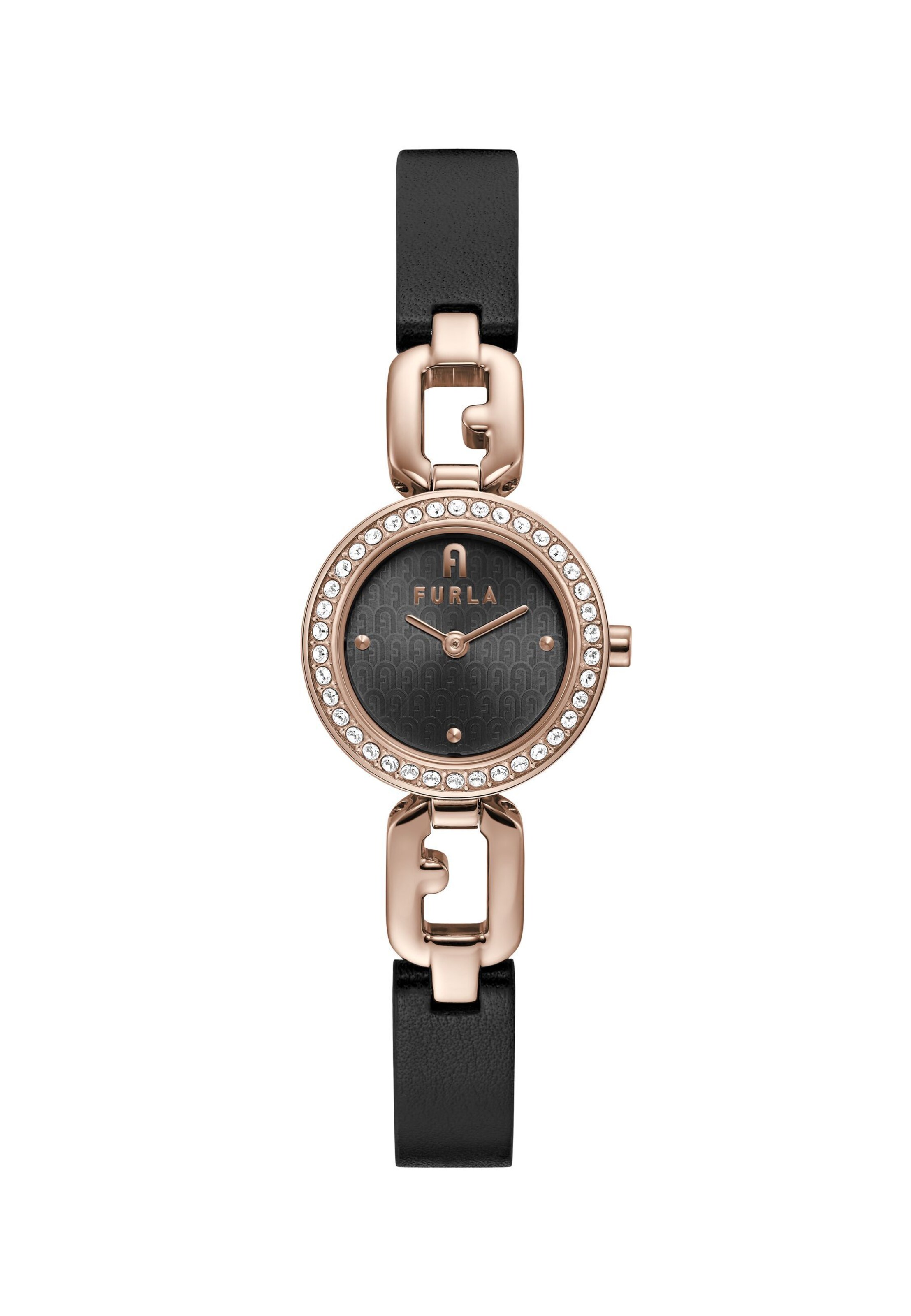 FURLA Analoguhr 'Arco Chain' in Schwarz: Vorderseite