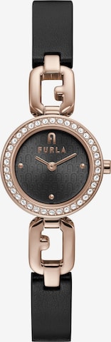 FURLA Analog Watch 'Arco Chain' in Black: front