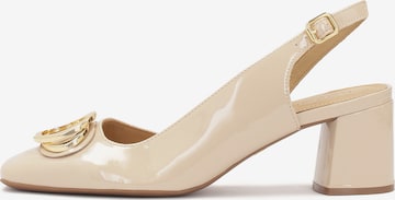 Kazar Pumps med slynger i beige: forside