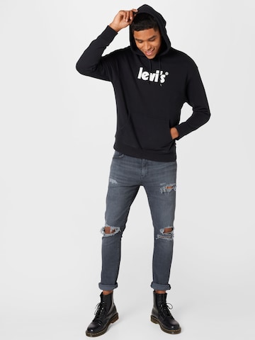 Coupe regular Sweat-shirt 'Relaxed Graphic Hoodie' LEVI'S ® en noir