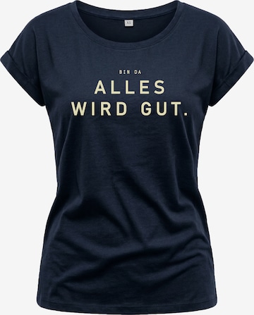 MAKAYA Shirt 'Bin da alles wird gut' in Blue: front