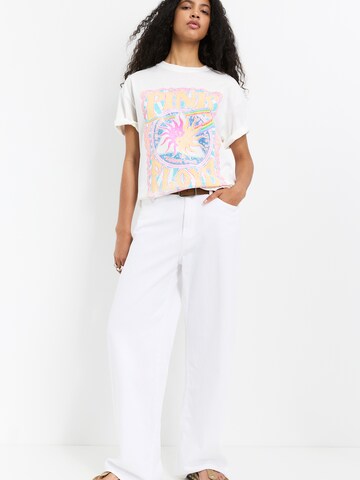 Pull&Bear Koszulka 'PINK FLOYD YING YANG' w kolorze biały