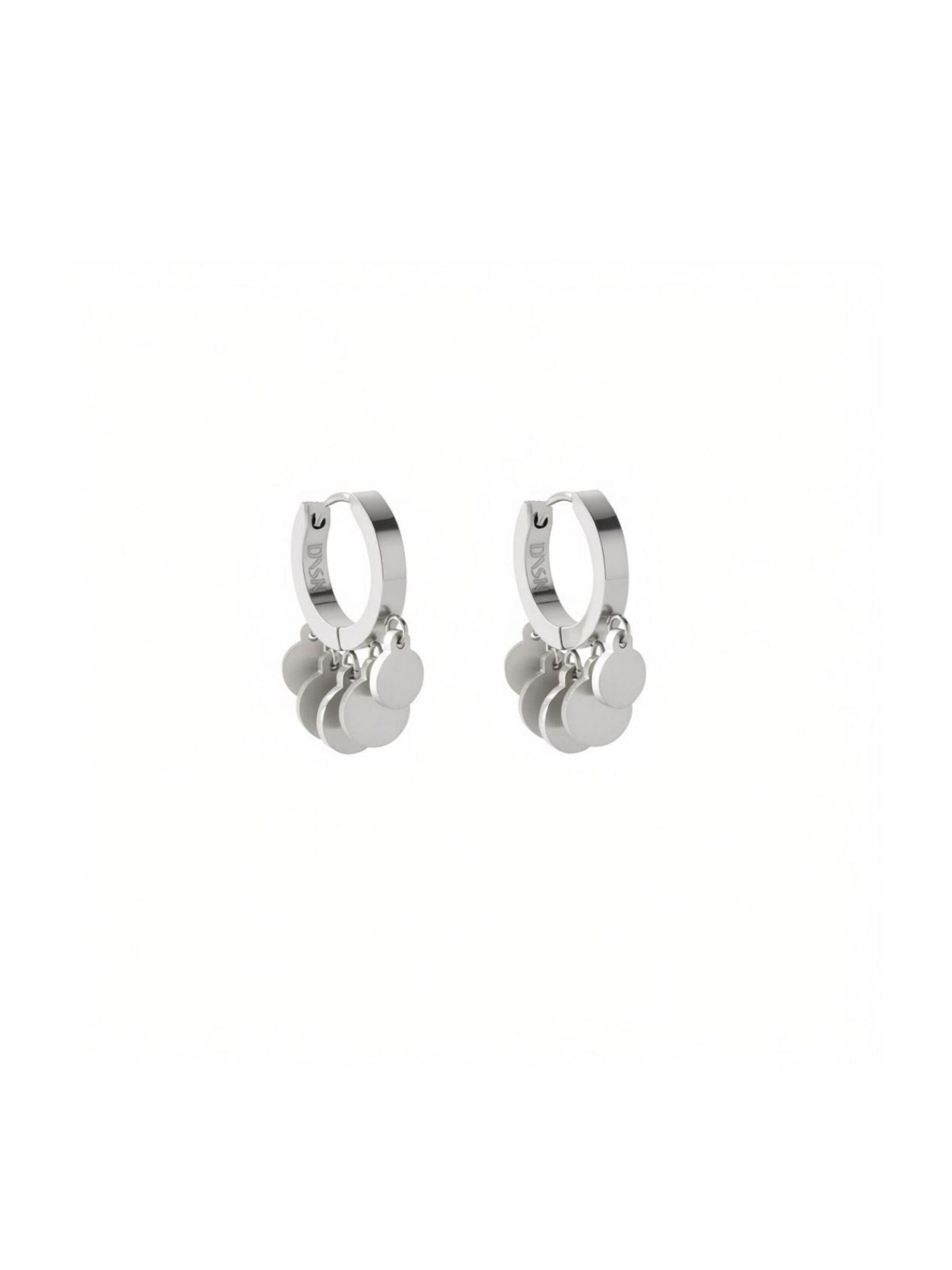 DNSK Copenhagen Oorbellen 'NORA Waterproof Silver Stainless Steel Huggies – Brushed Finish' in Zilver