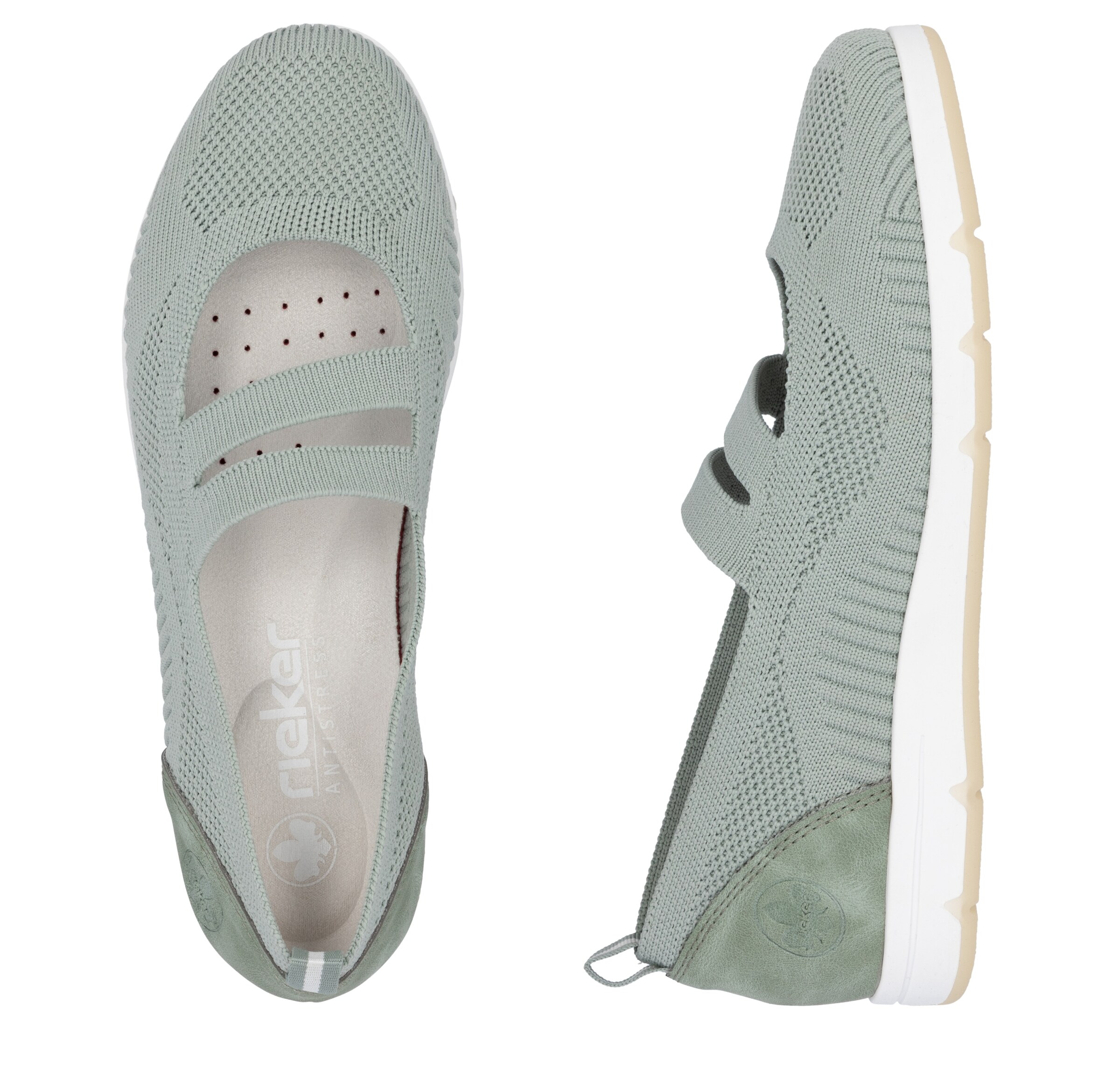 Rieker Ballet Flats with Strap in Green