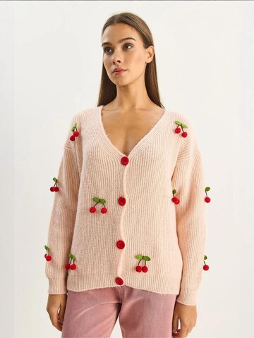 Bianco Lucci Knit cardigan in Pink: front