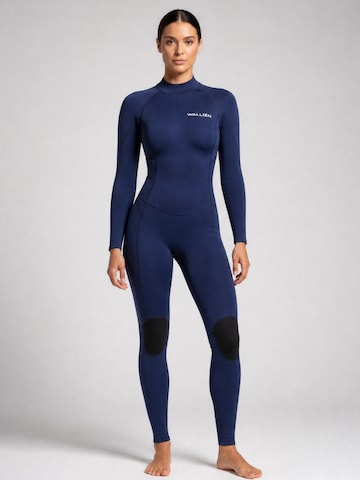 WALLIEN Wetsuit 'High Performance Yulex (3/2) Back Zip' in Blauw: voorkant