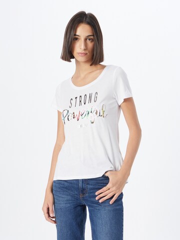 Key Largo T-Shirt 'CONFIDENT' in Weiß: predná strana
