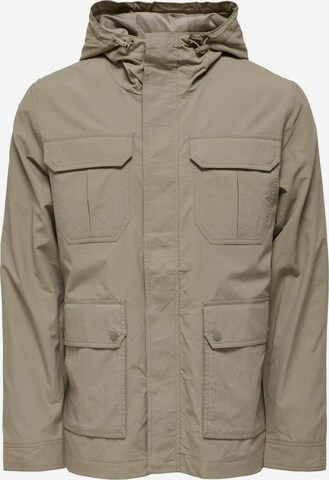 Only & Sons Winter Parka in Brown: front