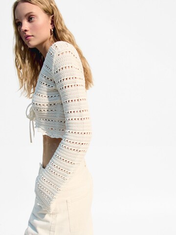 Bershka Knit cardigan in Beige