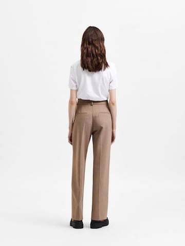 SELECTED FEMME Wide leg Pleated Pants in Brown