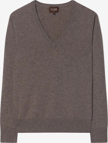 GOBI Cashmere Pullover 'Women's Timeless Cashmere V-Neck Sweater' in Grau: Vorderseite