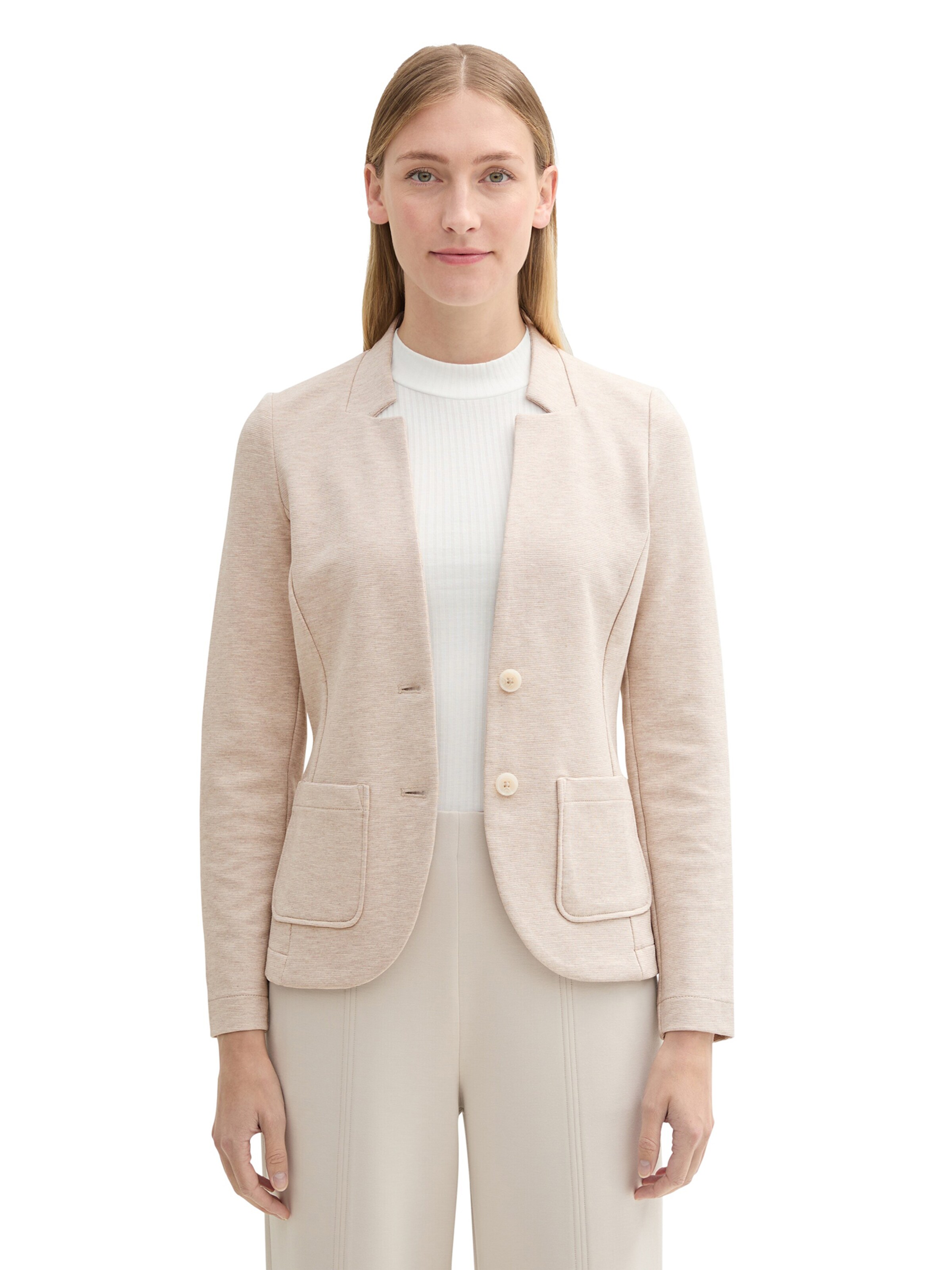 TOM TAILOR Blazer in Beige: front