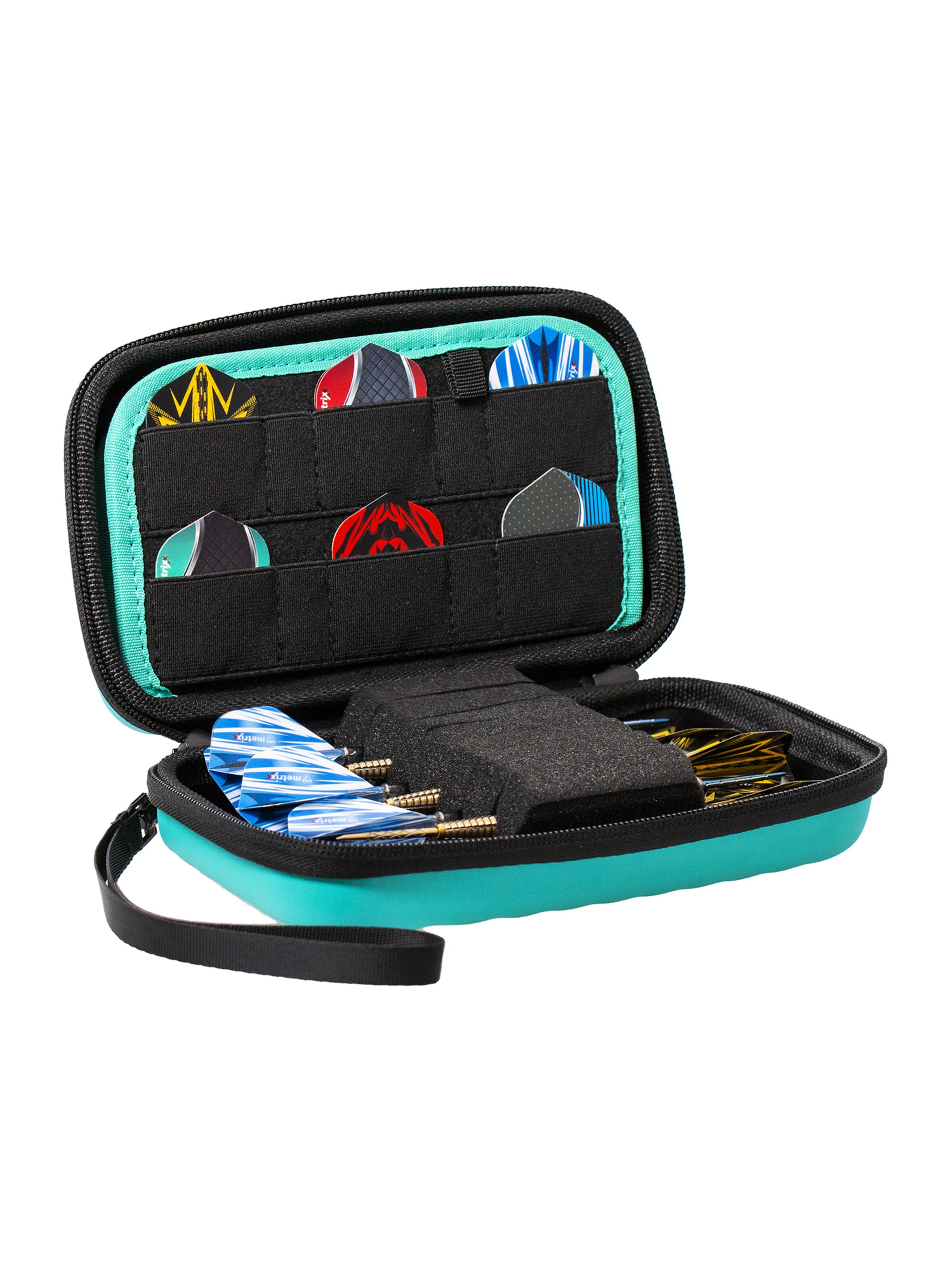 BULL'S Dartcase ' Orbis HS Carbon Darttasche Dartbox Pfeilaufbewahrung Darts-Etui ' in Grün: Vorderseite