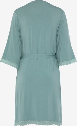 LASCANA Dressing Gown 'Summer Lace' in Green: back