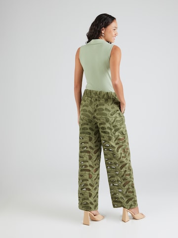 SELECTED Loose fit Pants 'SLFALLIA' in Green