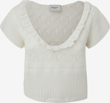 Pepe Jeans Knitted Top 'GOLDIE' in White: front