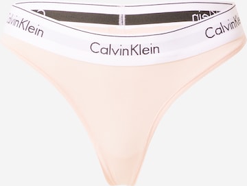 Calvin Klein Underwear Thong in Beige: front