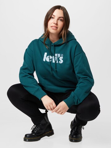 Levi's® Plus Majica 'Graphic Standard Fit Hoodie' | zelena barva