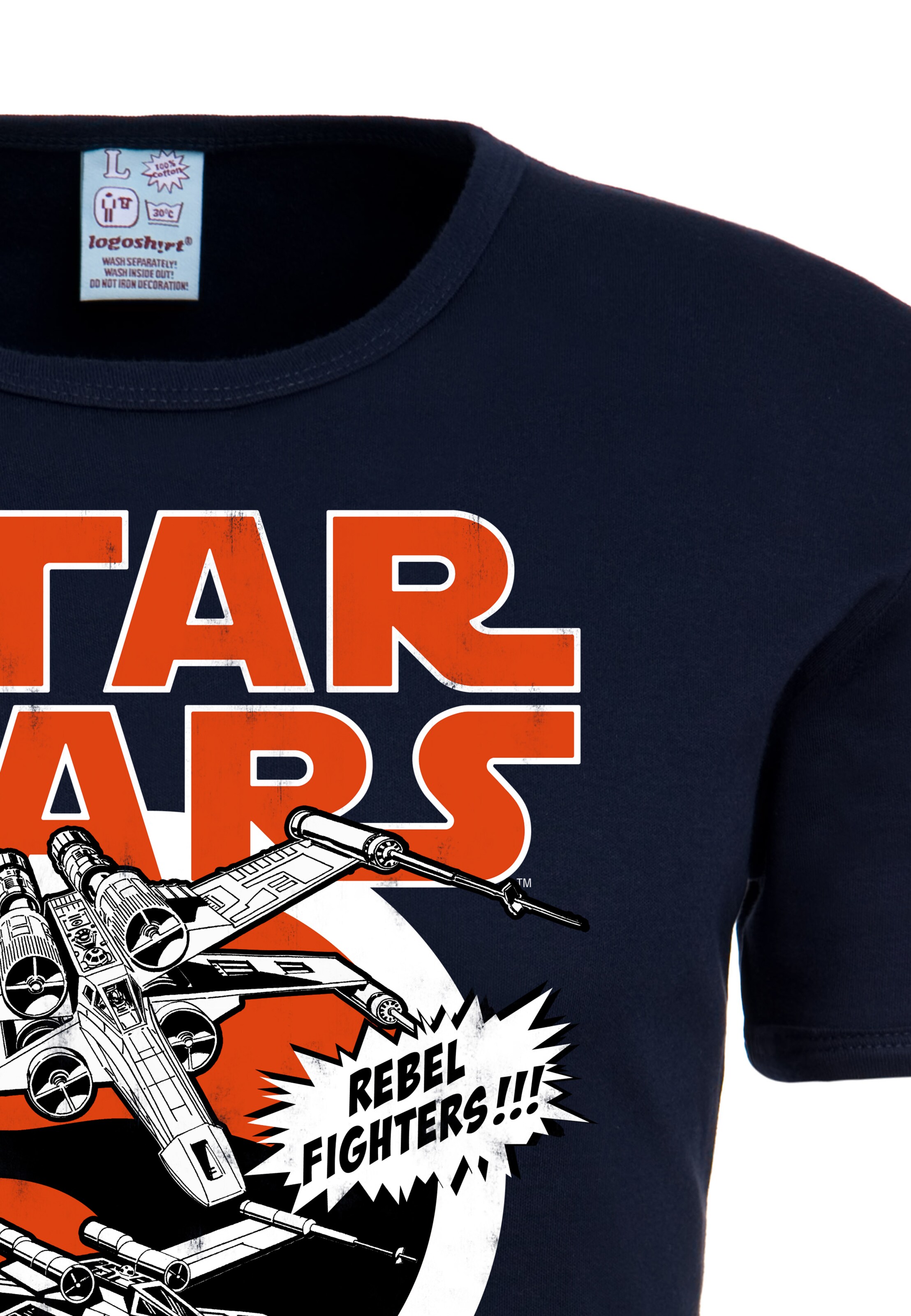 LOGOSHIRT Shirt 'X-Wings' in Blauw