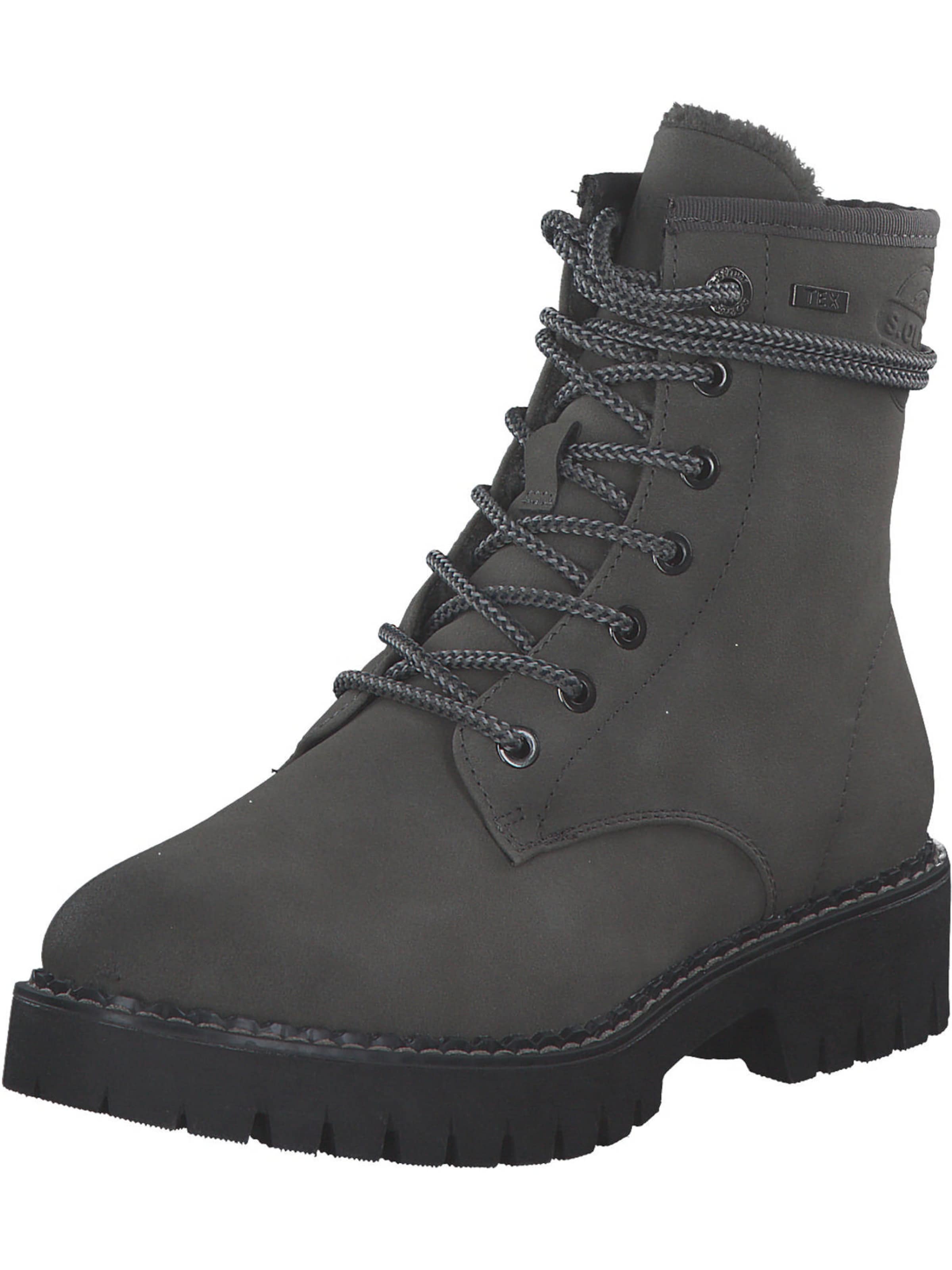 s.Oliver Lace-Up Ankle Boots in Grey: front