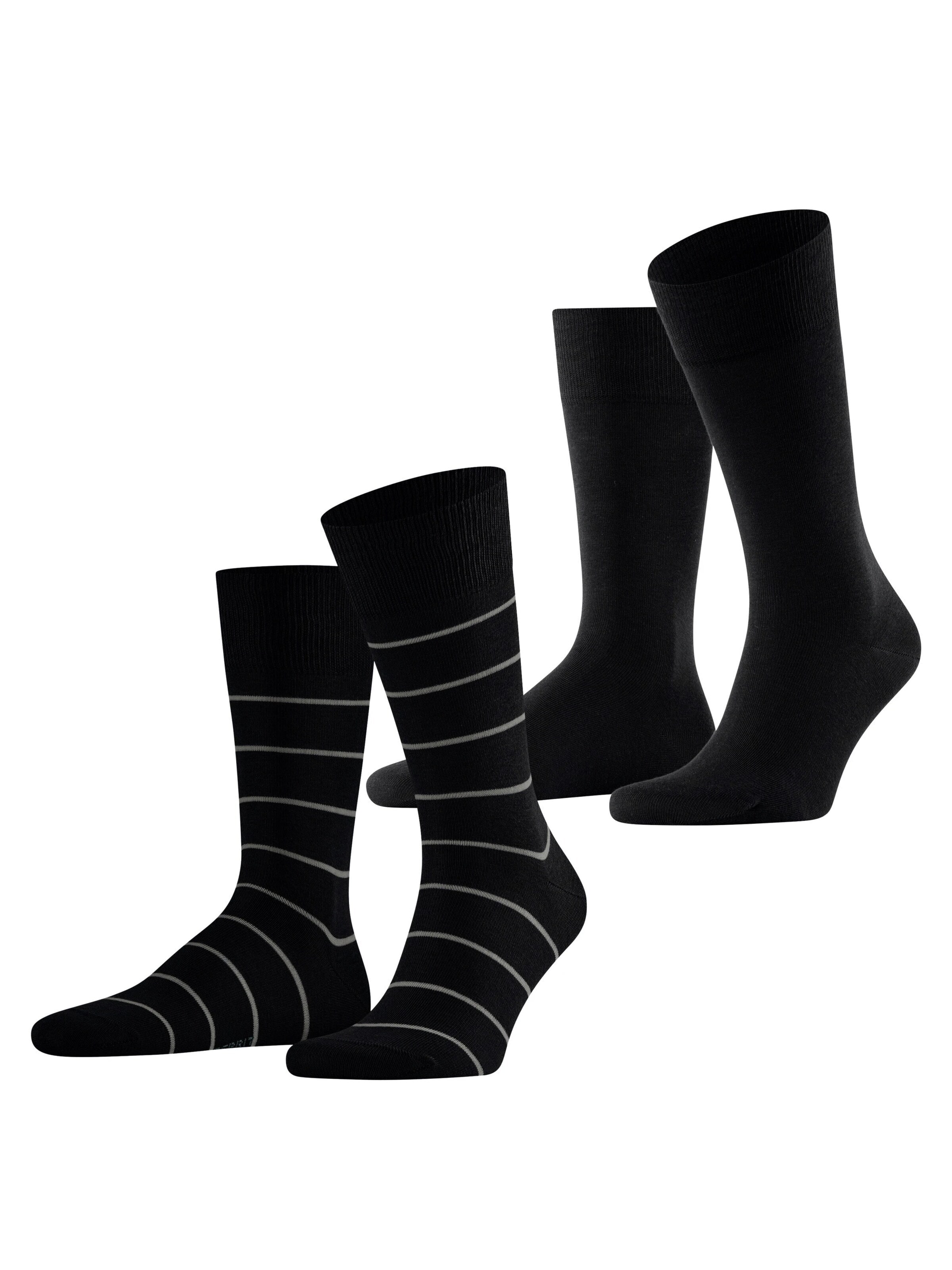 ESPRIT Socken 'Modern Stripe 2-Pack'‌‌‌‌‌‌ in Schwarz: Vorderseite