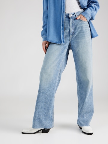 rag & bone Wide leg Jeans ' LOGAN' in Blauw: voorkant