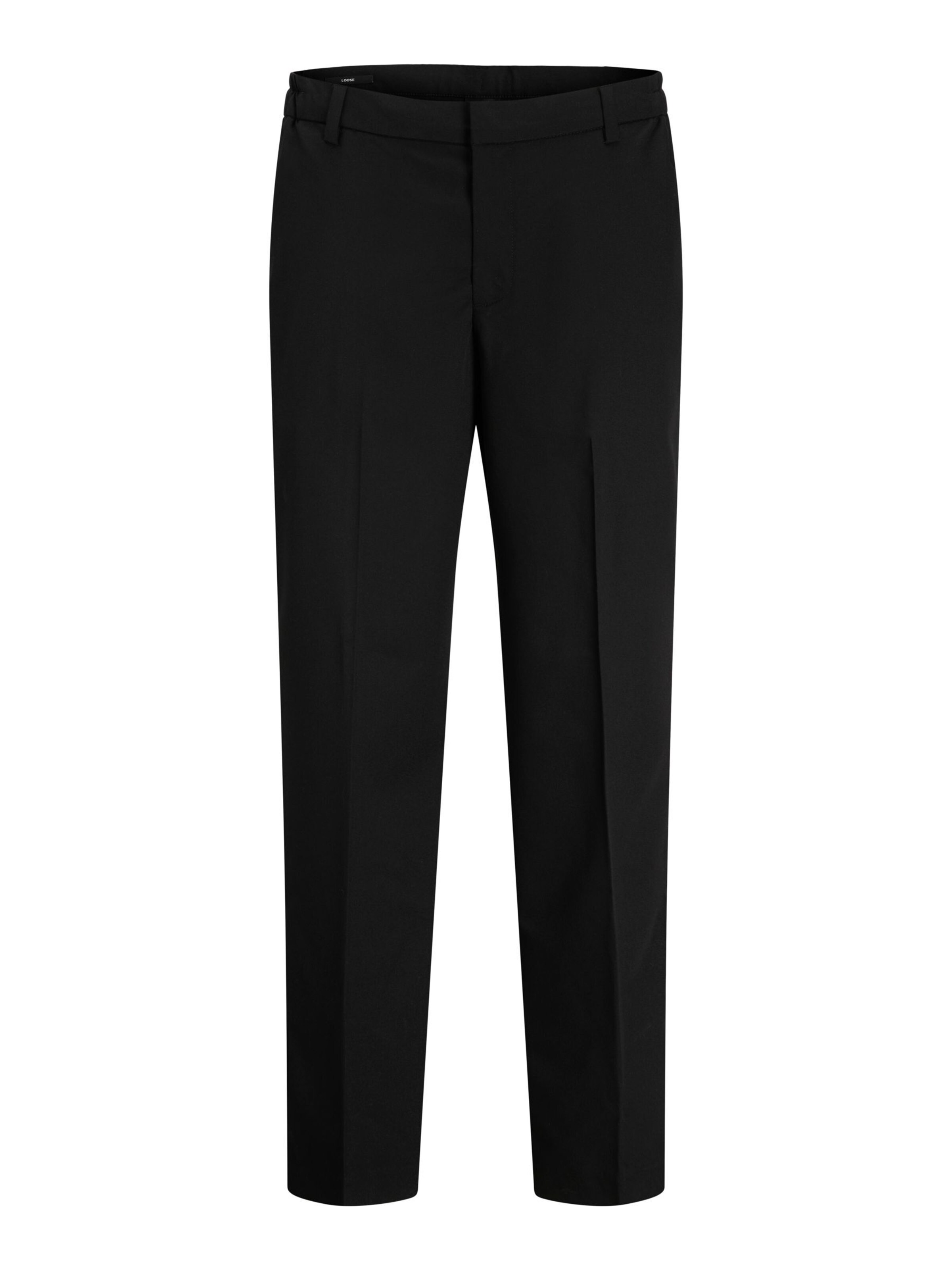 JACK & JONES Trousers with creases in Black: front