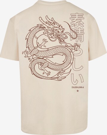 T-Shirt 'Drache Dragon Japan' F4NT4STIC en beige